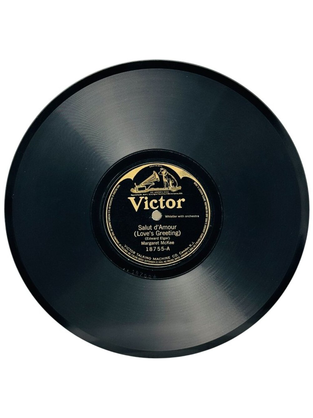 Margaret McKee Salut d'Amour / Invitation 10in Shellac 78 RPM Victor 18755